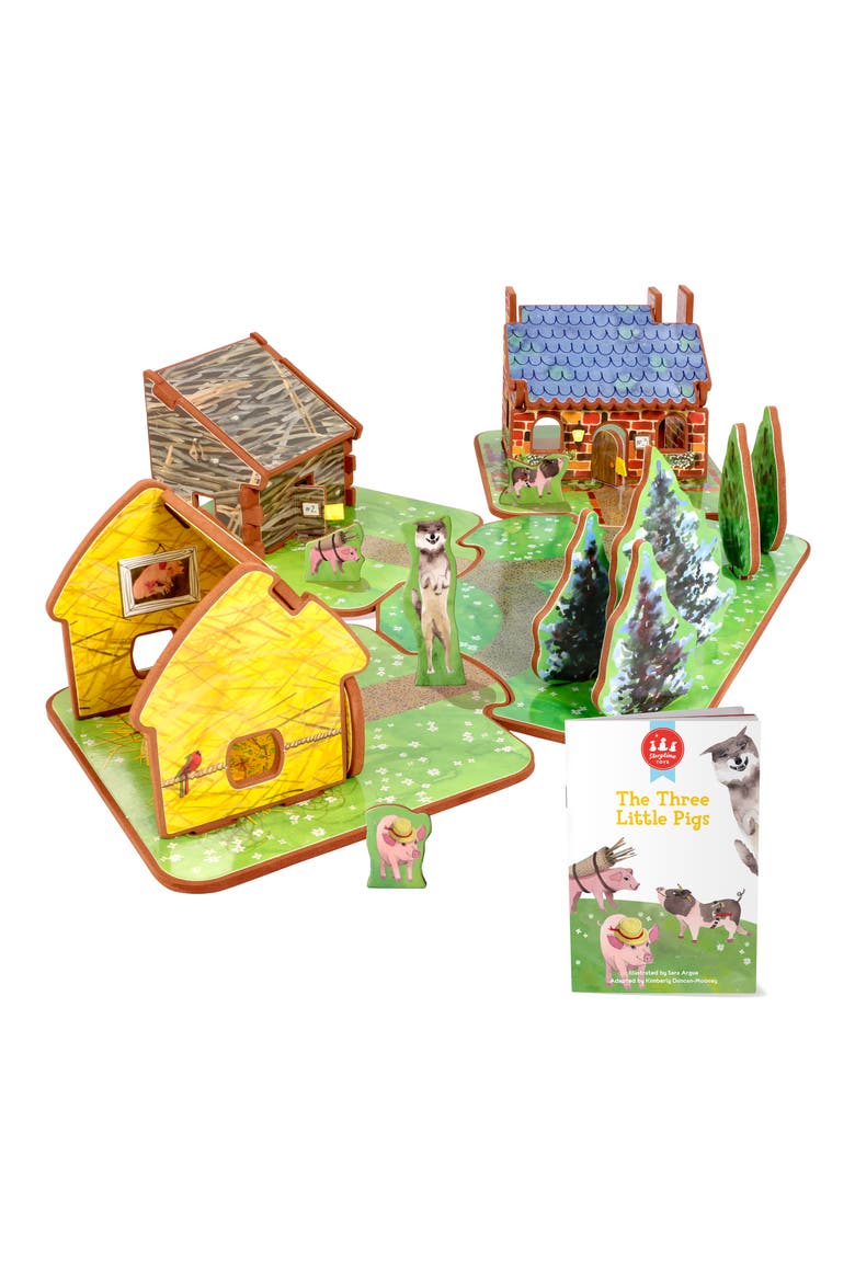 'The Three Little Pigs' Book & Play Set, Main, color, MULTI