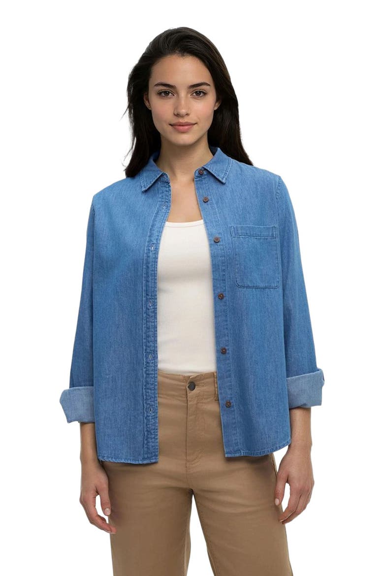 Denim Sloan Shirt, Alternate, color, Mid Wash