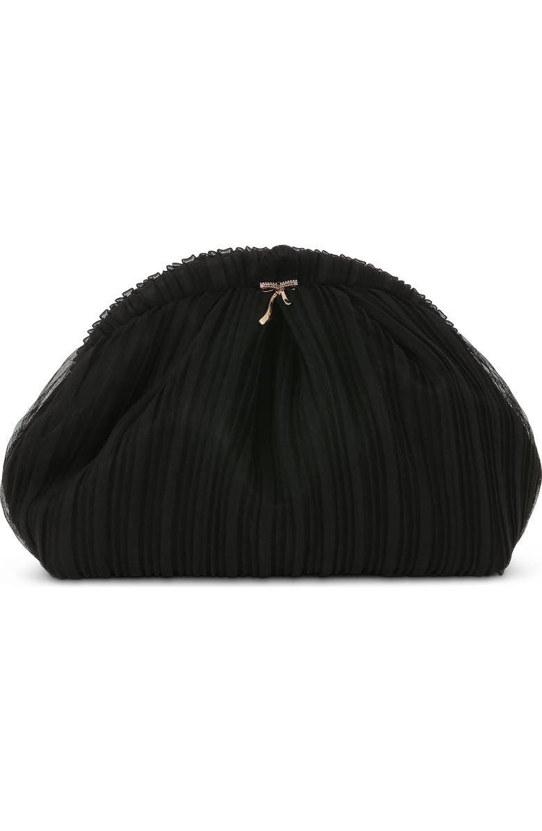 Jewel Badgley Mischka Vale Pleated Tulle and Satin Mini Pouch Clutch, Main, color,
