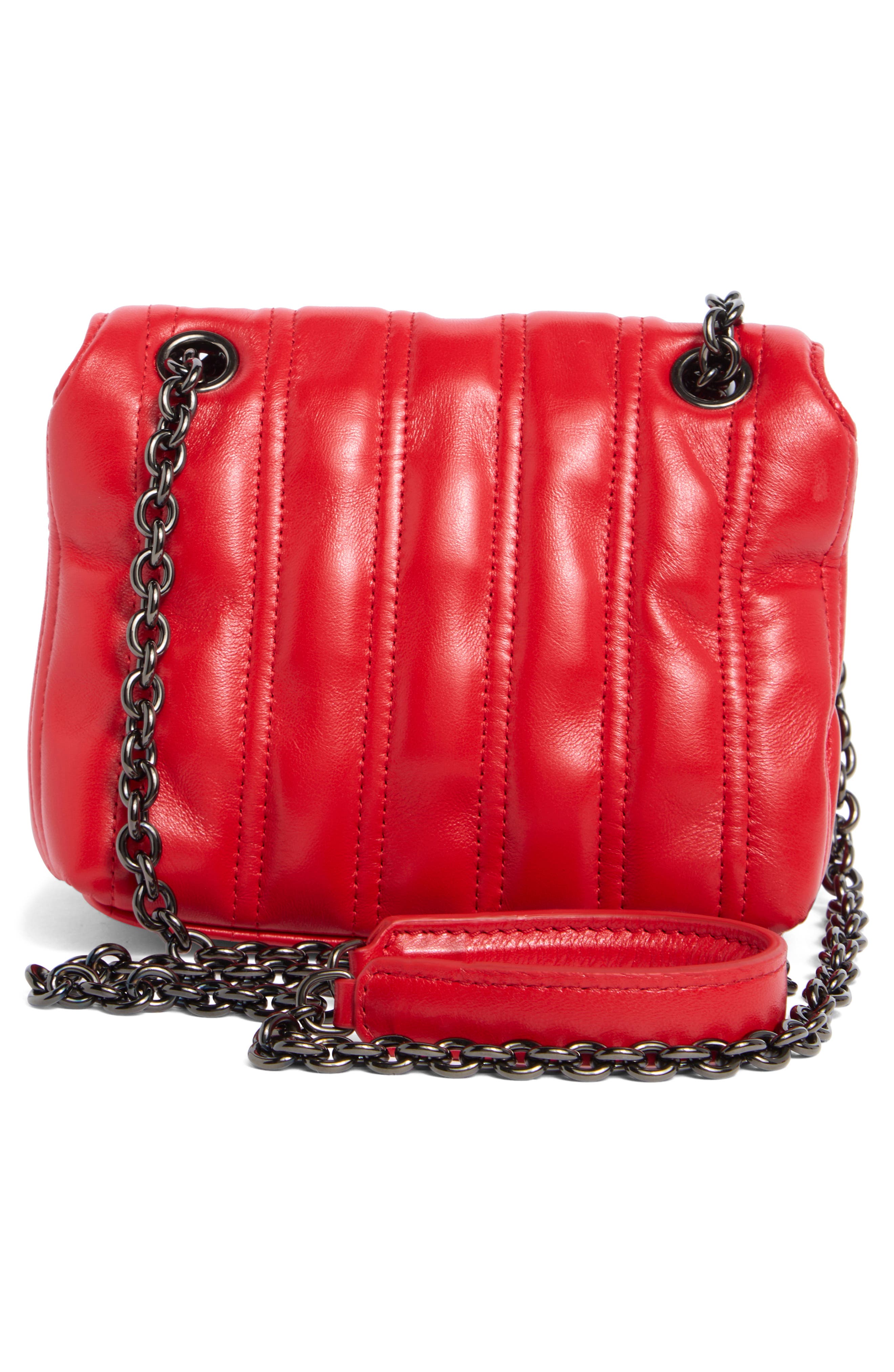 Longchamp Brio Extra Small Leather Shoulder Bag, Alternate, color, Red