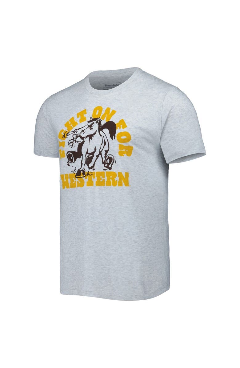 HOMEFIELD Men's Homefield Heather Gray Western Michigan Broncos Fight On For Western T-Shirt, Alternate, color, 