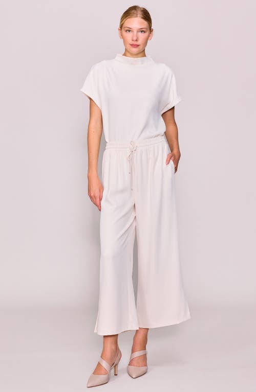 Melloday Crepe Drawstring Pants In Brown