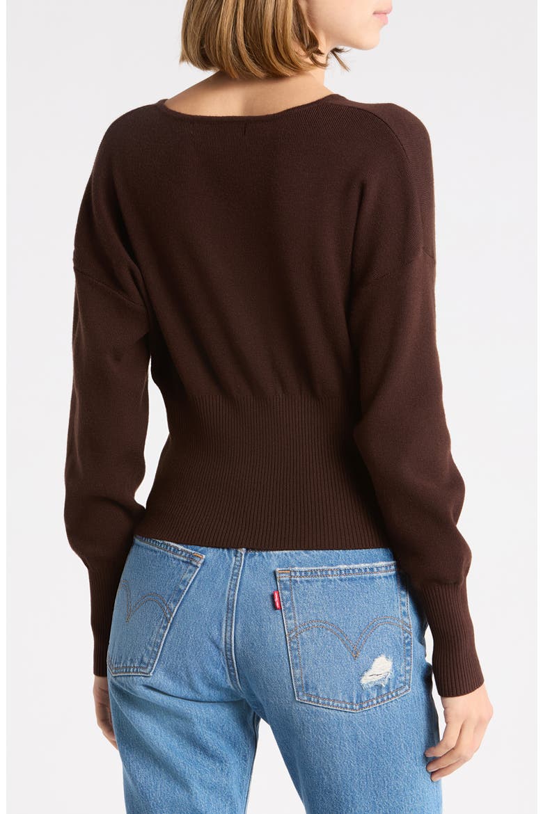 Ribbed Knit Cardigan, Alternate, color, CHOCOLATE BROWN