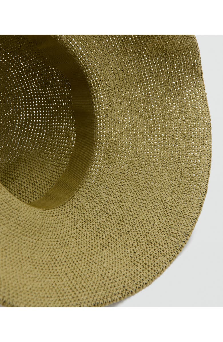MANGO Straw Bucket Hat, Alternate, color, Khaki Green