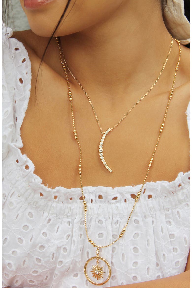Long Starburst Pendant Necklace, Alternate, color, GOLD