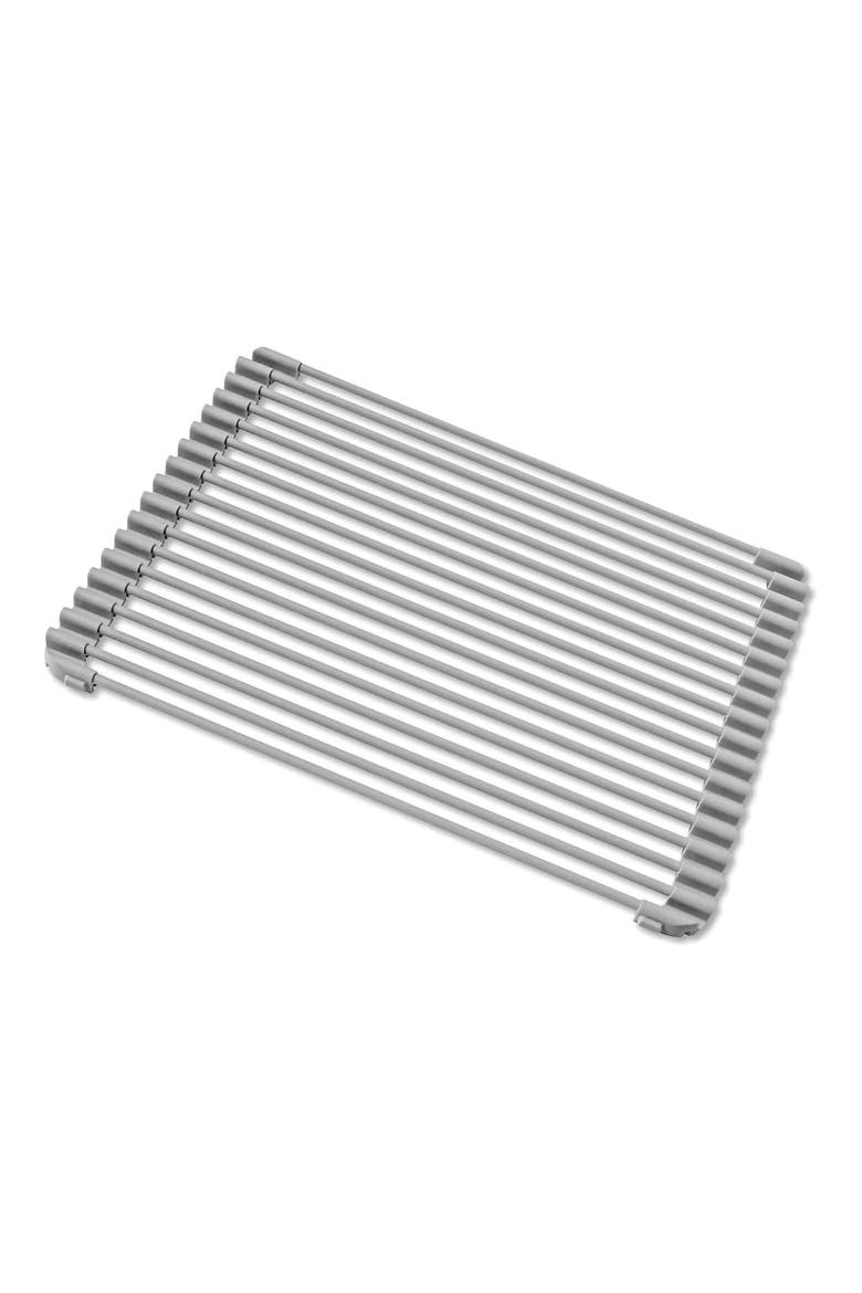 Multipurpose Roll Up Rack, Silicone coated Stainless Steel, Large, Main, color, Gray