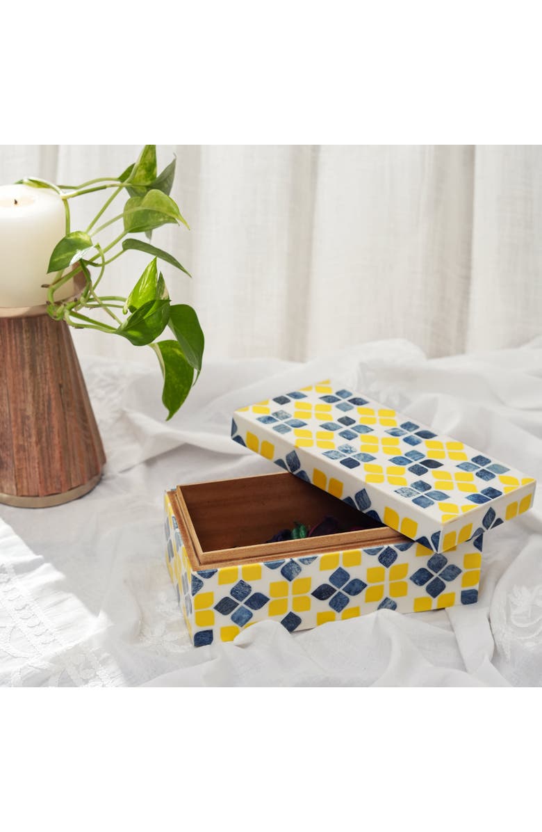 Mela Artisans Marigold Mosaic Inlay Box, Alternate, color, Marigold