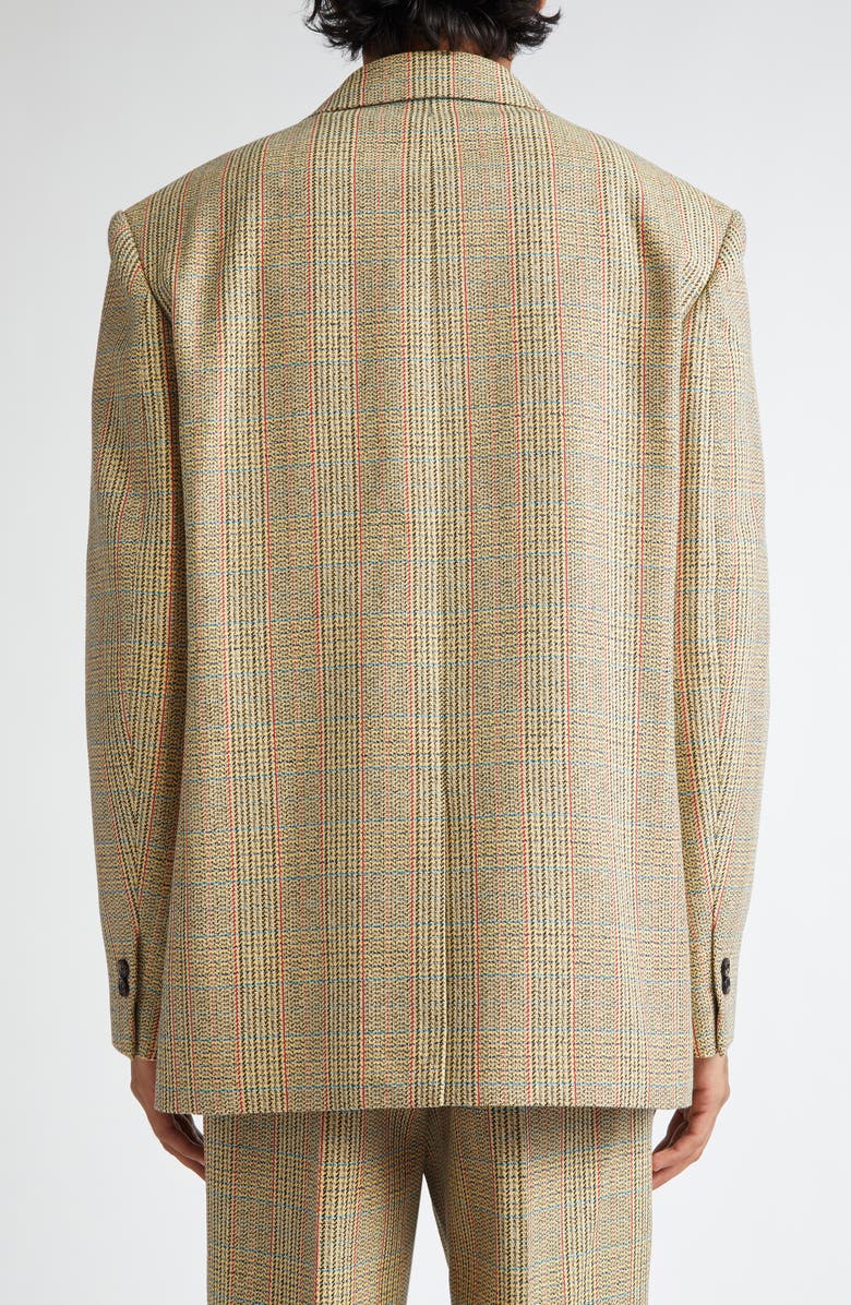 Bottega Veneta Distorted Prince of Wales Wool Blend Sport Coat, Alternate, color, Beige/ Yellow/ Blue