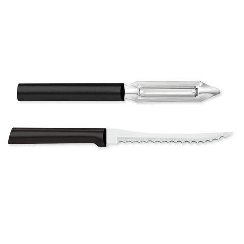 Cutlery 2-Inch Deluxe Vegetable Peeler & 5-Inch Tomato Slicer Stainless Steel Serrated Blade