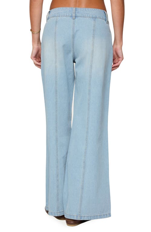 Edikted Charlie Panel Stitch Low Rise Light Rinse Wash Jeans