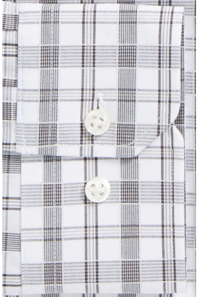 Trim Fit Non-Iron Plaid Dress Shirt, Alternate, color, GREY- STONEHENGE