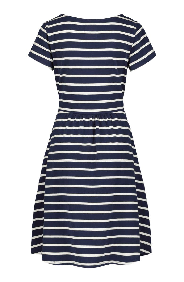 Hope & Henry Women's Organic Tie-Waist Knit Dress, Alternate, color, Navy With White Stripe