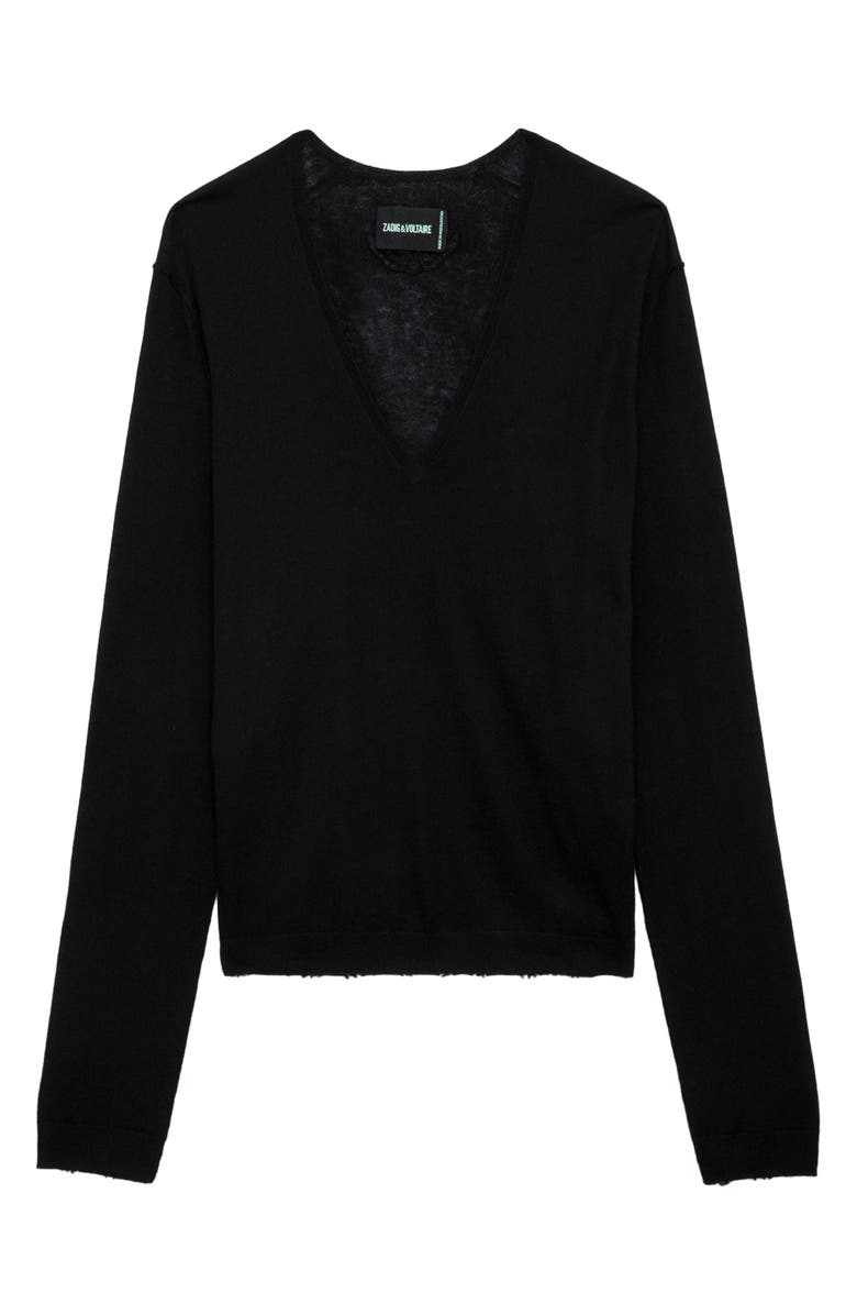 Zadig & Voltaire Rivy Cashmere V-Neck Sweater, Alternate, color, 