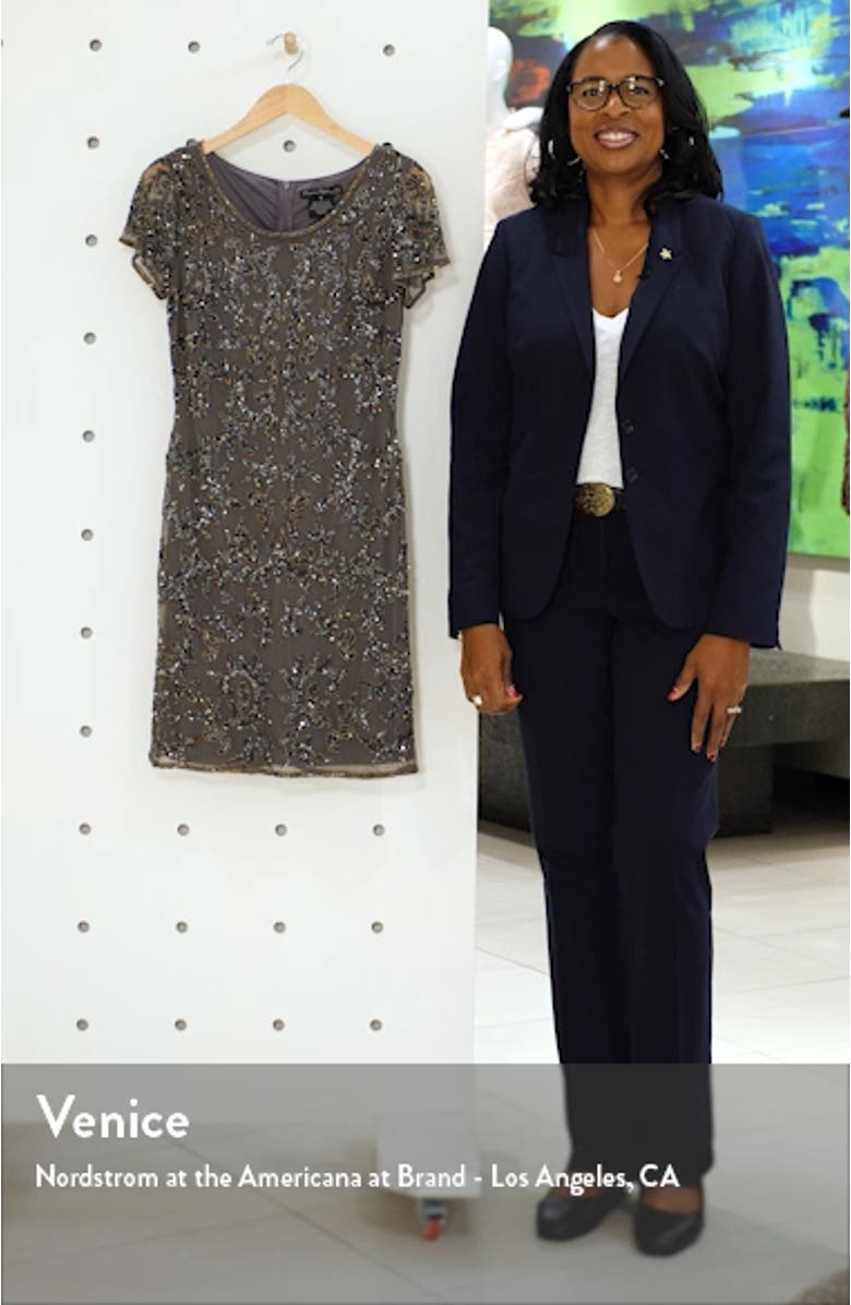 Beaded Mesh Cocktail Dress, sales video thumbnail