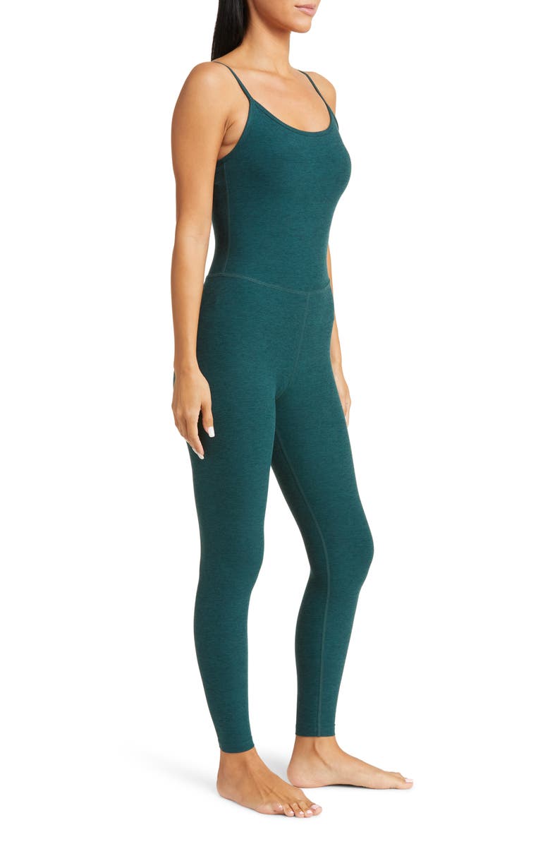 Beyond Yoga Uplevel Space Dye Midi Jumpsuit, Alternate, color, Midnight Green Heather