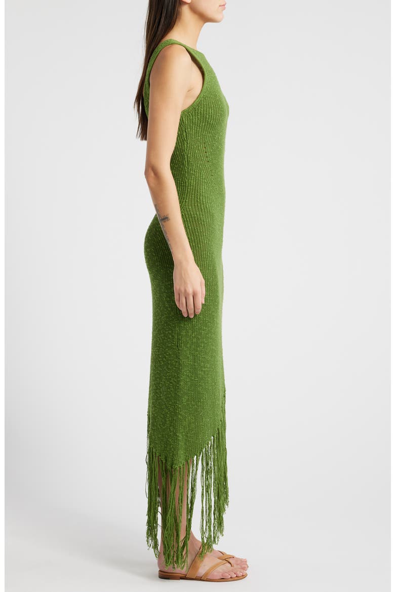 Rylee Sleeveless Fringe Hem Sweater Dress, Alternate, color, BANANA PALM