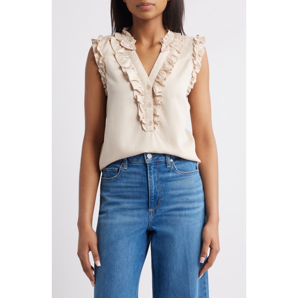Wit & Wisdom Ruffle Accent Sleeveless Top