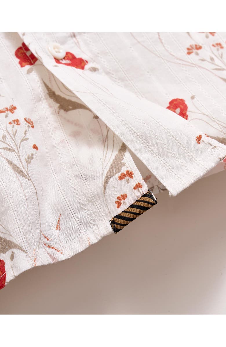 Billy Reid Floral Textured Relaxed Fit Short Sleeve Button-Up Shirt, Alternate, color,