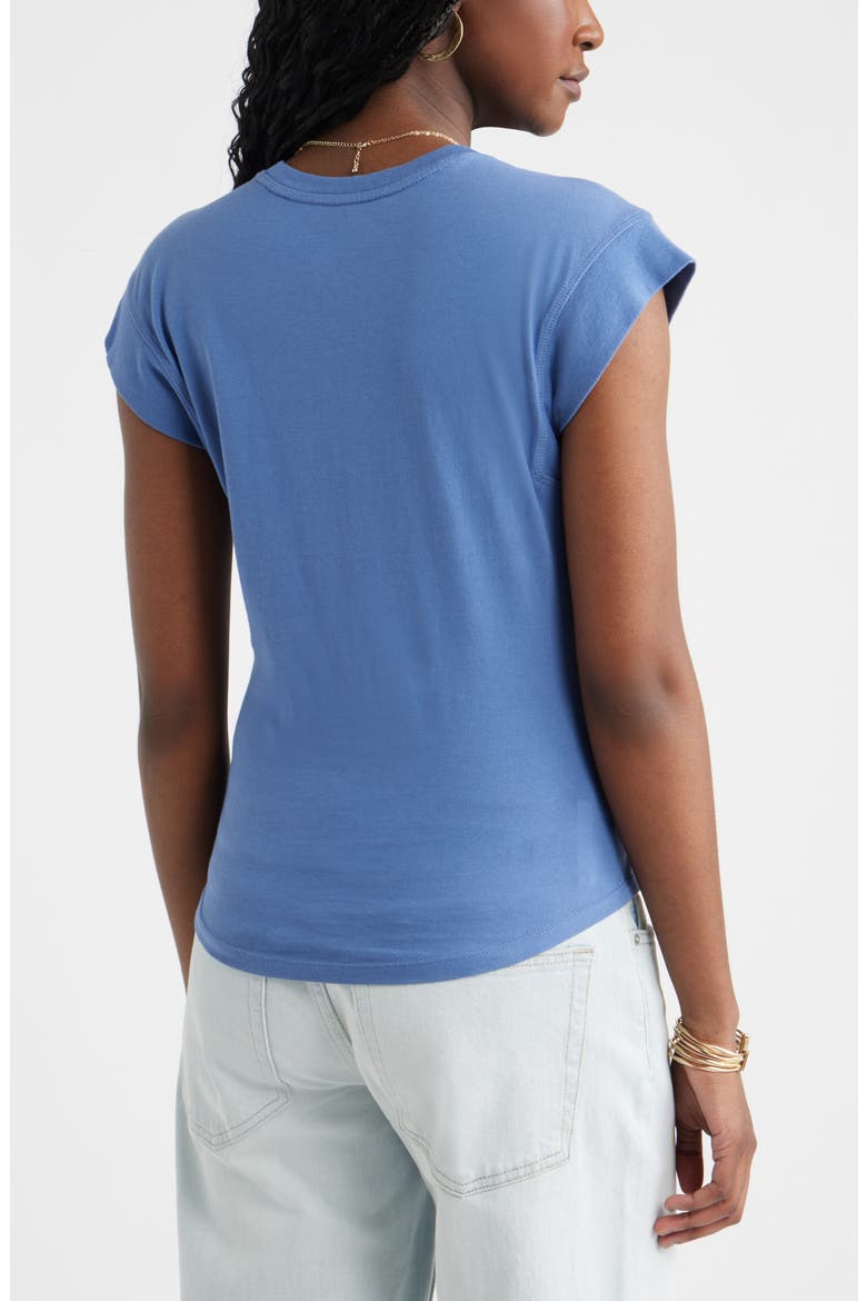 Pintuck Cotton T-Shirt, Alternate, color, BLUE FJORD