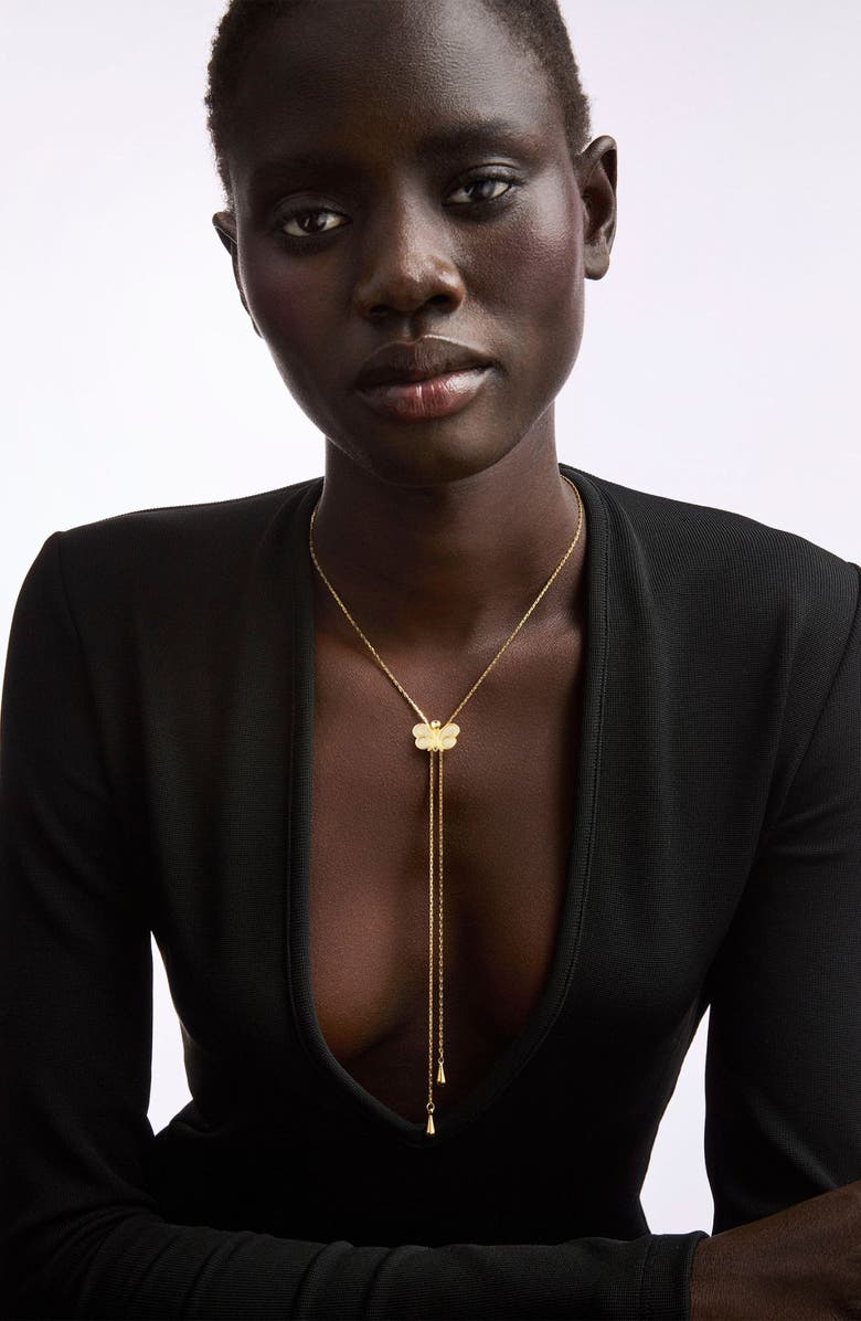 Susan Caplan 1980s Vintage Butterfly Lariat Necklace, Alternate, color, Butterfly Lariat