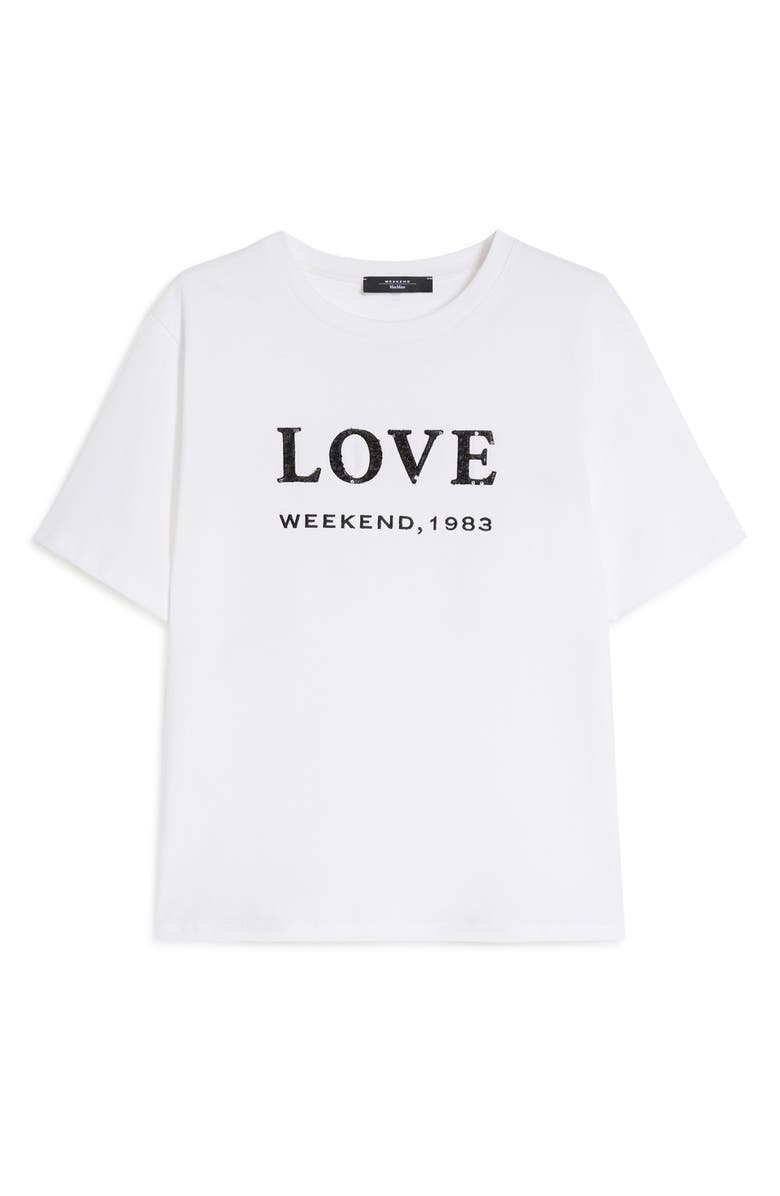 Weekend Max Mara Embellished Graphic T-Shirt, Alternate, color, White