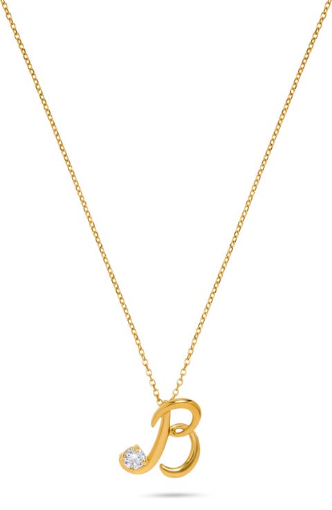 Diamond Letter B Necklace