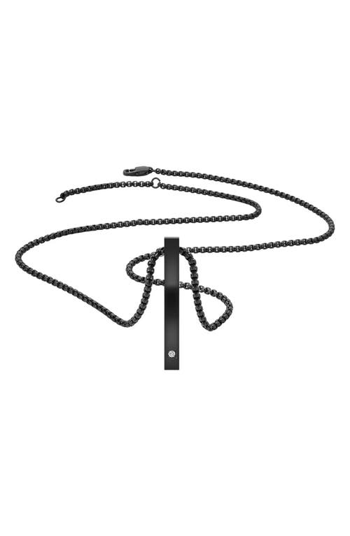 Geoffrey Beene Stainless Steel Vertical Bar Pendant Necklace