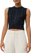 Lilysilk Cable Knit Tussah Silk Cropped Top