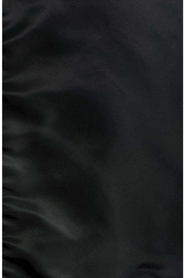 Satin Flight Parka with Removable Faux Fur Lining, Alternate, color, BLACK