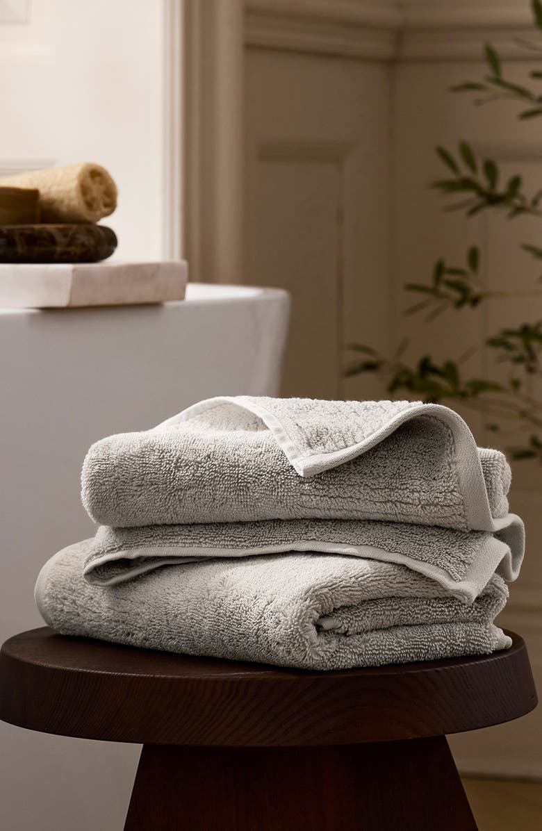 Boll & Branch Set of 2 Ultraplush Organic Cotton Hand Towels, Alternate, color, Pewter