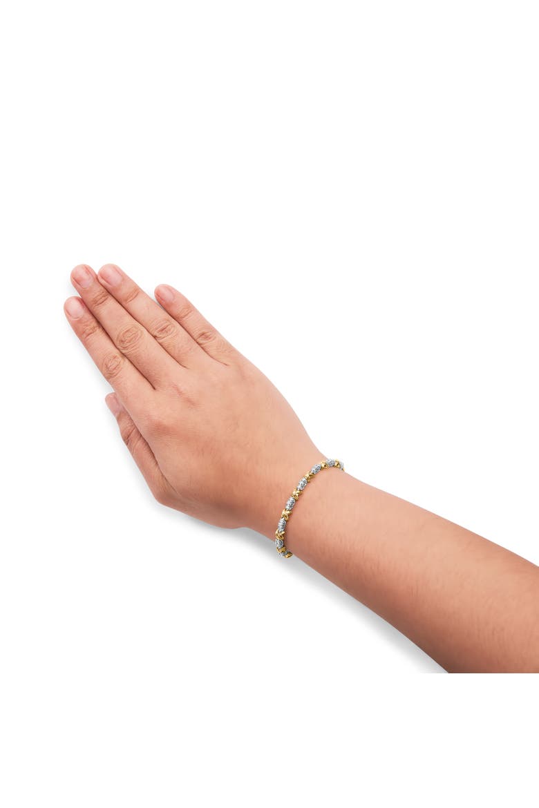 10K Two-Tone Gold 1.00 Cttw Diamond X-Link Link Bracelet, Alternate, color, Yellow Gold