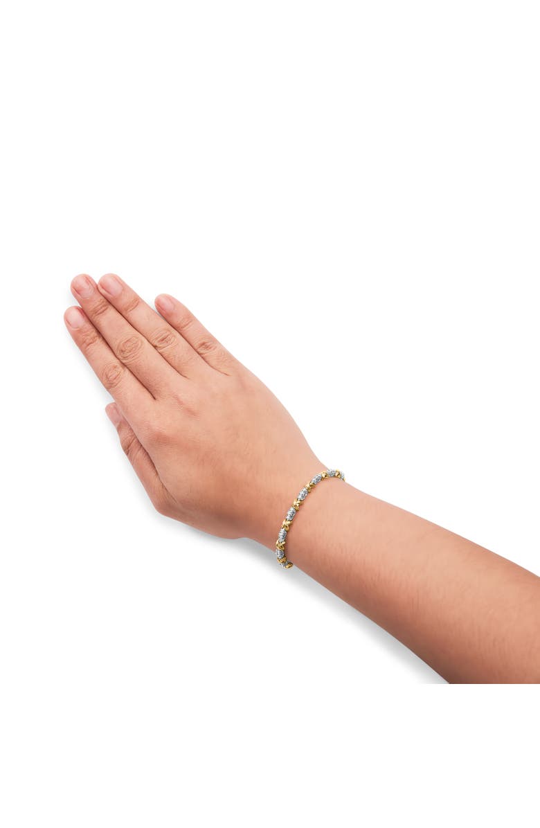 Haus of Brilliance 10K Two-Tone Gold 1.00 Cttw Diamond X-Link Link Bracelet, Alternate, color, Yellow Gold