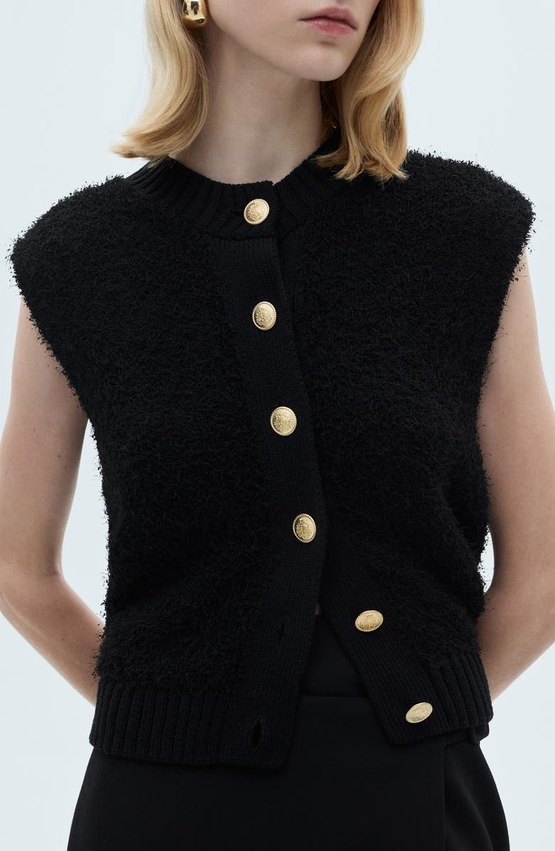MANGO Button-Up Sweater Vest, Alternate, color, 