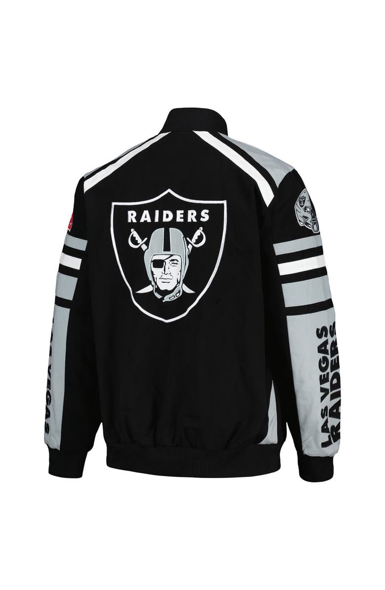 G-III SPORTS BY CARL BANKS Men's G-III Sports by Carl Banks Black Las Vegas Raiders Power Forward Racing Full-Snap Jacket, Alternate, color, 