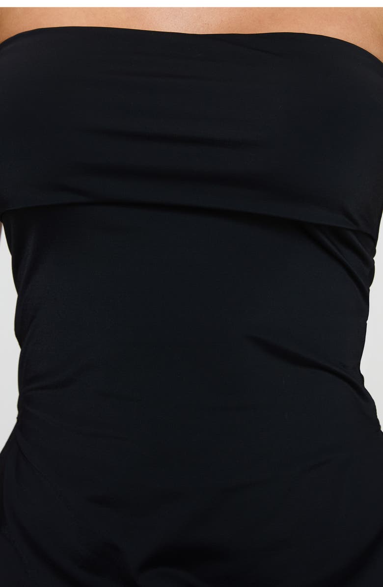 Princess Polly Strutter Foldover Side Slit Strapless Top, Alternate, color, Black