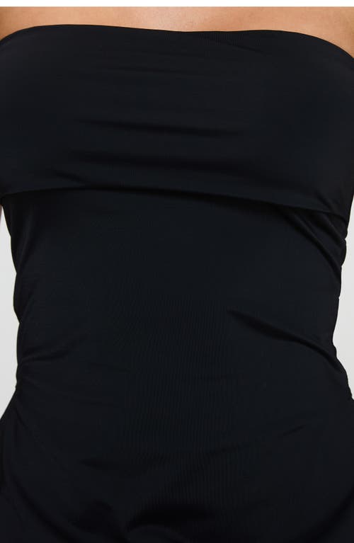 Princess Polly Strutter Foldover Side Slit Strapless Top In Black