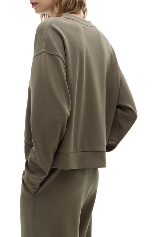 MANGO MANGO EXPOSED SEAM CREWNECK SWEATSHIRT 