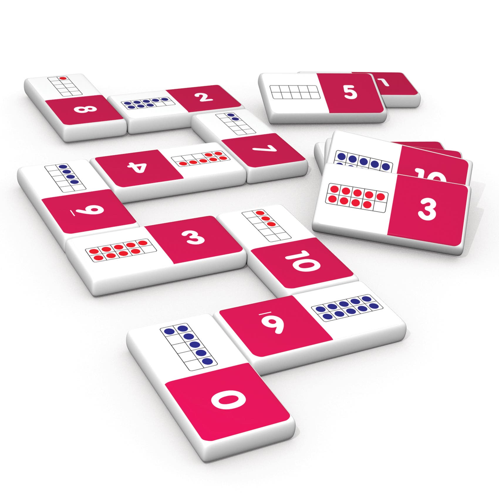 Junior Learning Ten Frame Dominoes in Multicolored 