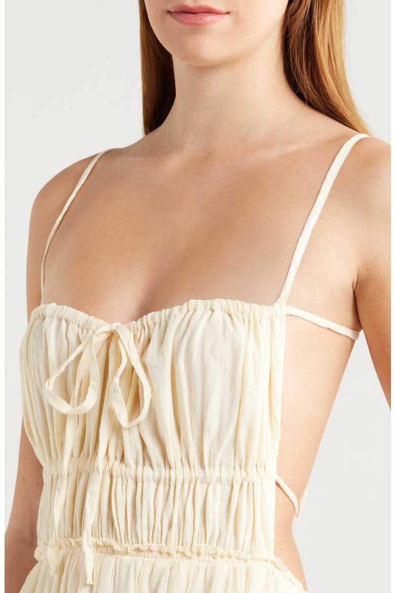 Taking Sides Tiered Cotton Maxi Dress, Alternate, color, WET PLASTER