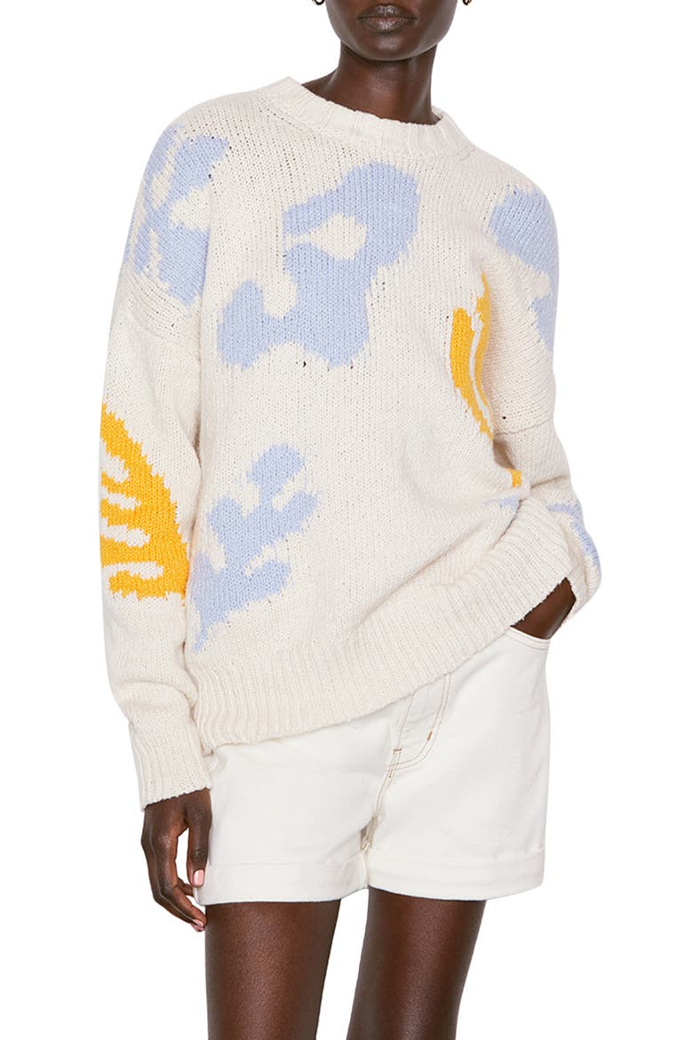 Abstract Intarsia Sweater, Main, color, BONE MULTI
