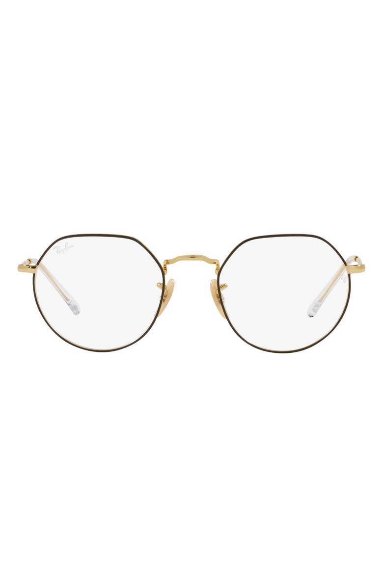 Ray-Ban Jack 51mm Hexagonal Optical Glasses, Main, color, Light Gold