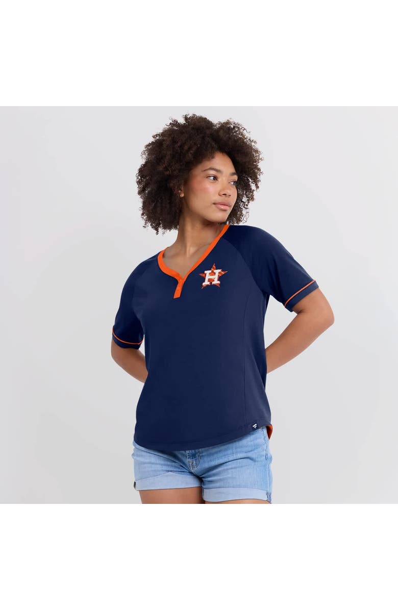 FANATICS Women's Fanatics Navy Houston Astros League Diva Star Raglan V-Neck T-Shirt, Alternate, color, Navy
