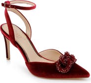 Jewel Badgley Mischka Tailynn Pointed Toe Velvet Pump