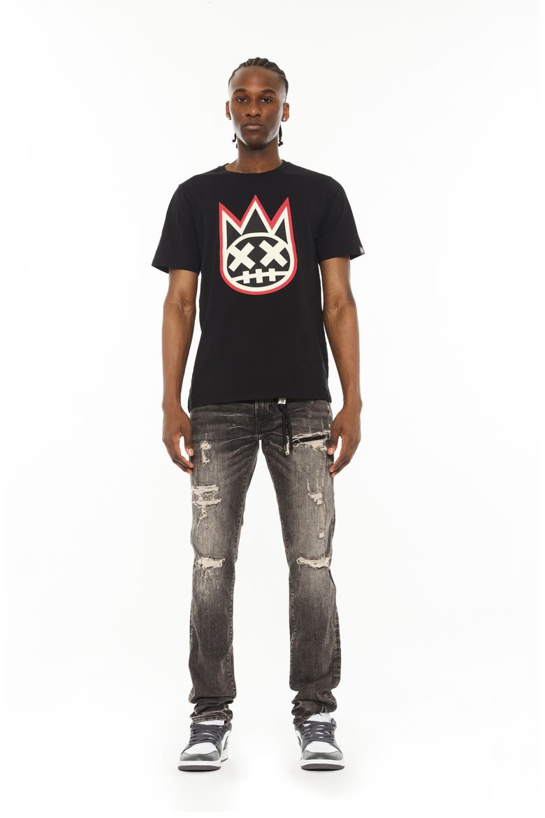 Rocker Ripped Slim Fit Straight Leg Jeans, Alternate, color, DODGE