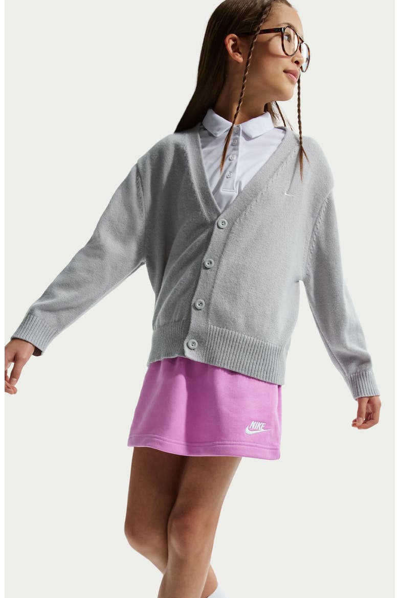Kids' Sportswear Club Fleece Pull-On Skirt, Alternate, color, LIGHT MAGENTA/ WHITE