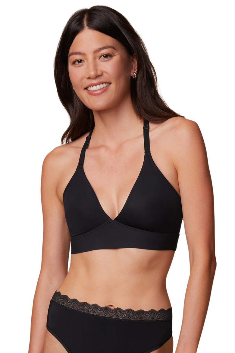 Bliss Lace Halterneck Bralette, Alternate, color, Black