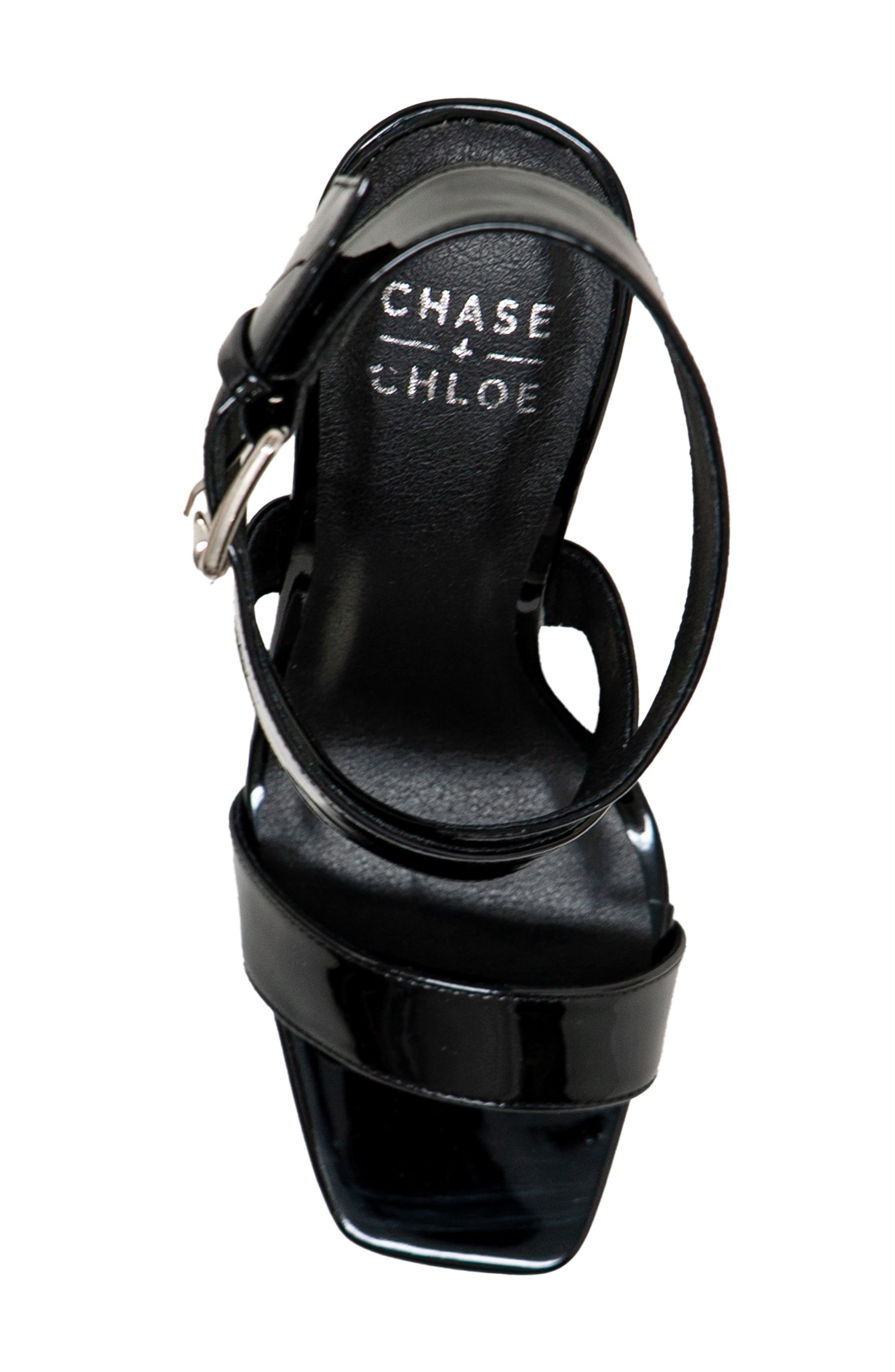 Crisscross Strap Sandal, Alternate, color, BLACK PATENT