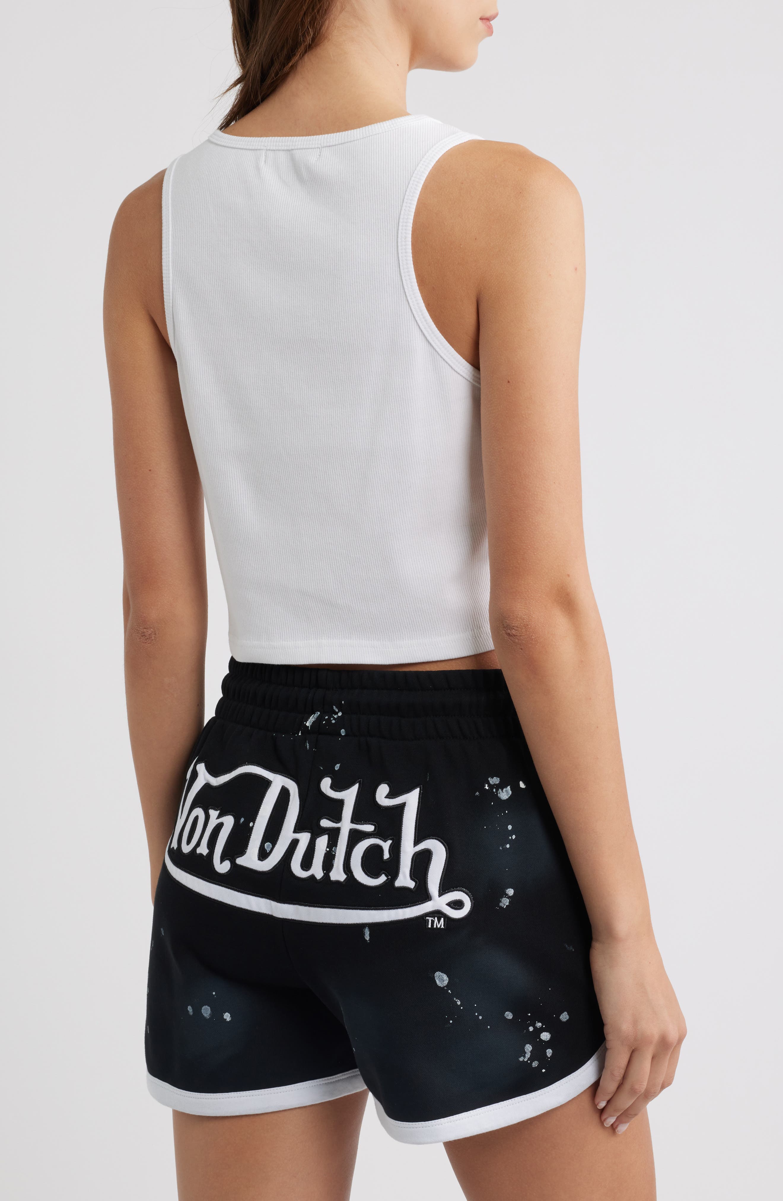 Von Dutch Rhinestone Logo Rib Jersey Tank (Women) | Nordstrom