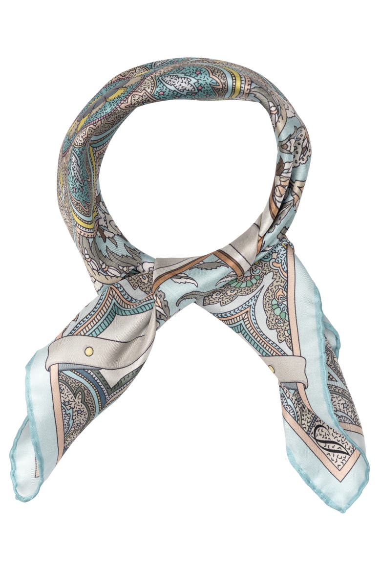Francesca - Silk Bandana, Alternate, color, Aqua