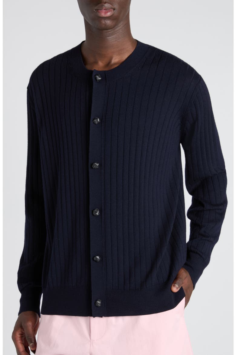 Rib Wool Cardigan, Alternate, color, 4140 ABYSS